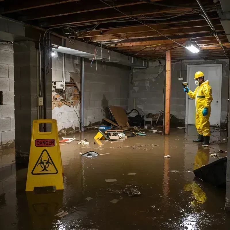 Flooded Basement Electrical Hazard in Newton, TX Property